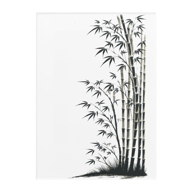 水墨画風竹林 ACRYLIC PRINT (Front)