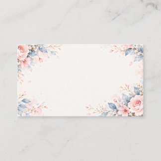 水彩フラワー 結婚式用エンクロージャーカード|ダスティブルー&くすみピンク ENCLOSURE CARD