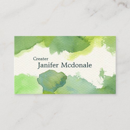 水彩名刺 Watercolor Business card Green