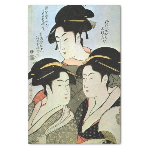 江戸の三美人 歌麿 Three beautiful women of Edo Utamaro Tissue Paper