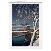 江戸川の宵雪, Evening Snow at Edogawa, Hasui Kawase (Front)