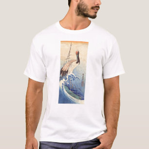 波と鶴, 広重 Crane and Waves, Hiroshige, Ukiyo-e T-Shirt
