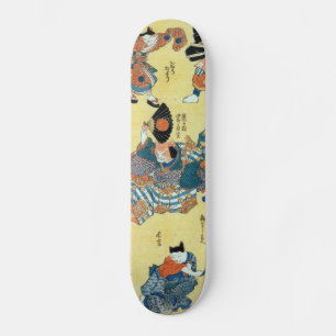流行猫の狂言づくし, 国芳 Actors of The Cat, Kuniyoshi, Ukiyoe Skateboard Deck