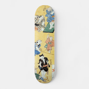 流行猫の狂言づくし, 国芳 Actors of The Cat, Kuniyoshi, Ukiyoe Skateboard Deck