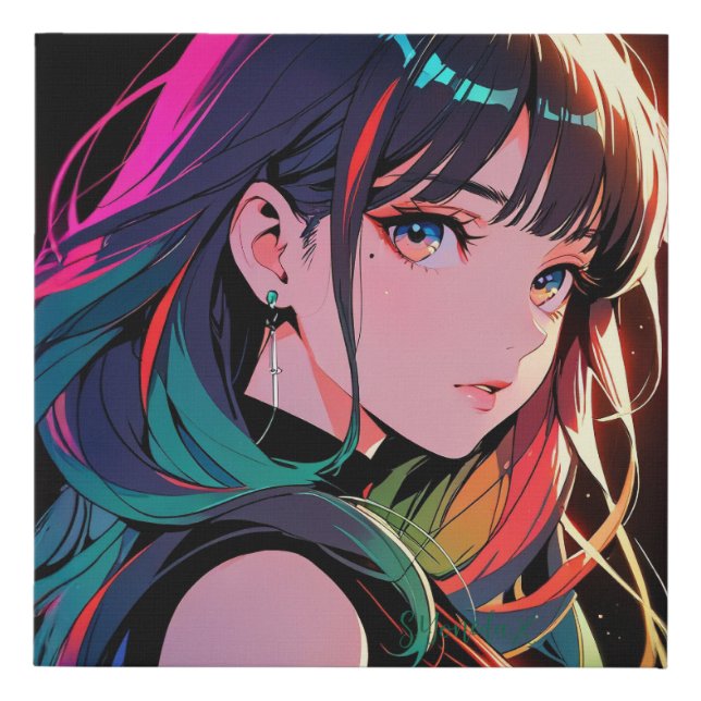 煌霞の少女【Radiant Haze Girl】  Faux Canvas Print (Front)
