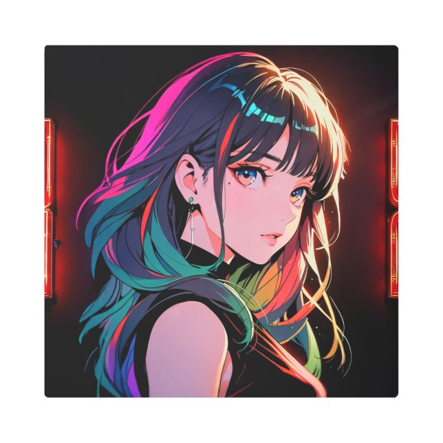 煌霞の少女【Radiant Haze Girl】 Metal Print (Front)