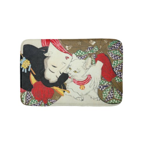 猫が好き 芳年 I Love Cats Yoshitoshi Ukiyo_e Bath Mat