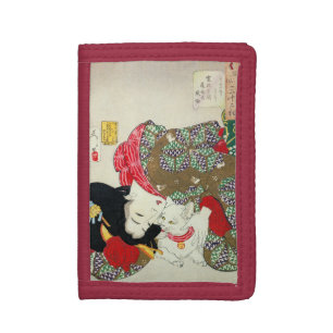 猫が好き, 芳年 I Love Cats, Yoshitoshi, Ukiyo-e Trifold Wallet