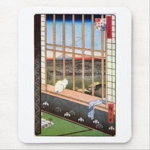 猫と富士山, 広重 Cat and Mount Fuji, Hiroshige Mouse Pad