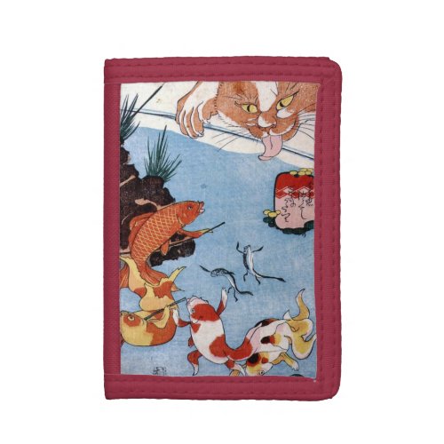 猫と金魚 国芳 Cat and Goldfish Kuniyoshi Ukiyo_e Tri_fold Wallet