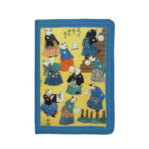 猫の曲芸師, 国芳 Acrobat of the Cats, Kuniyoshi, Ukiyo-e Trifold Wallet