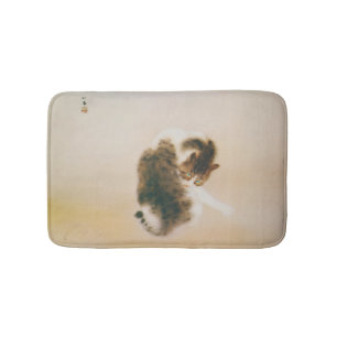 猫, 栖鳳 Cat, Seihō, Japanese Art Bathroom Mat