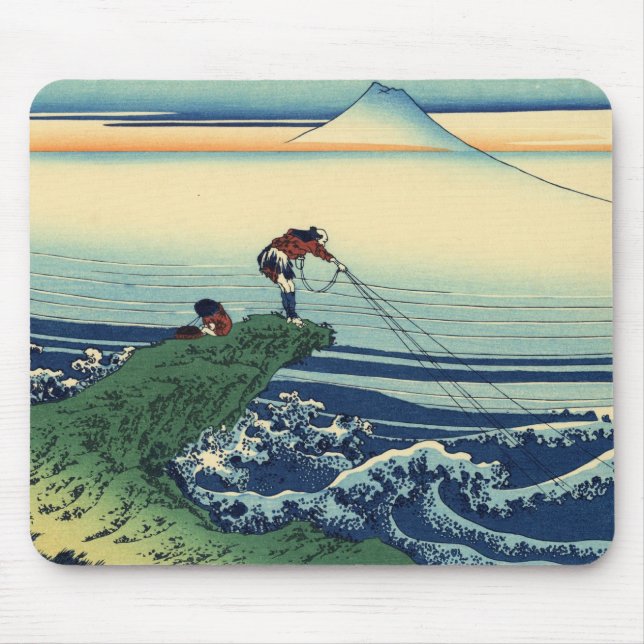 甲州石班沢, 北斎 View Mt.Fuji from Kajikazawa, Hokusai Mouse Pad (Front)