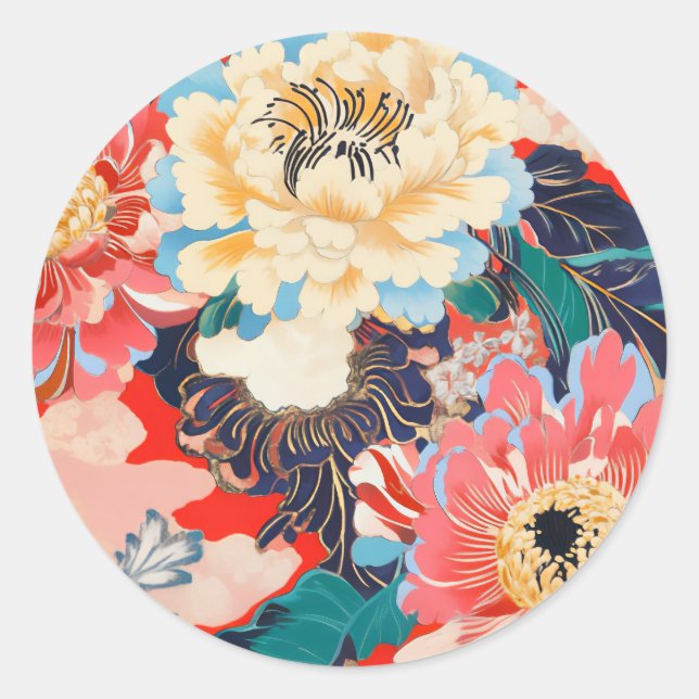 百花繚乱 Reimagined2 Classic Round Sticker (Front)