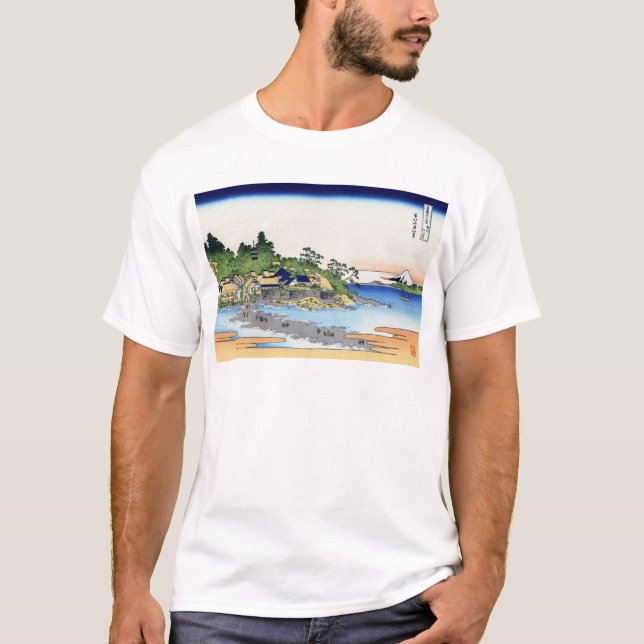 相州江の島, 北斎 View Mt.Fuji from Enoshima, Hokusai T-Shirt (Front)