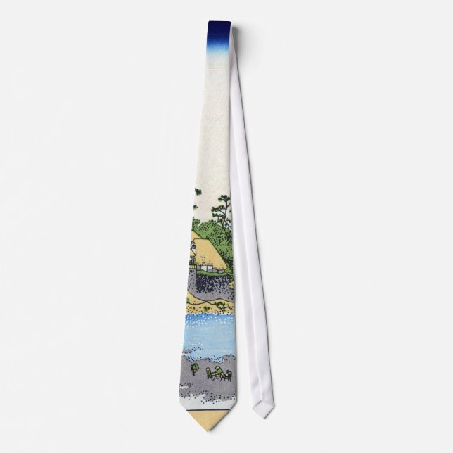 相州江の島, 北斎 View Mt.Fuji from Enoshima, Hokusai Tie (Front)