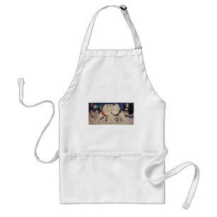 相撲, 国芳 Sumo Wrestling, Kuniyoshi, Ukiyo-e Adult Apron