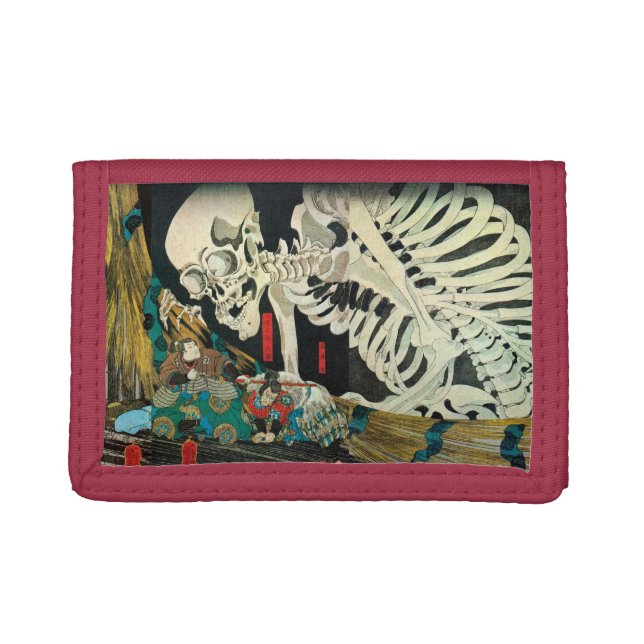相馬の古内裏,国芳 Skeleton manipulated by Witch, Kuniyoshi Trifold Wallet (Front)