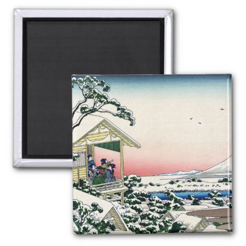 礫川雪の旦 北斎 View MtFuji from Koishikawa Hokusai Magnet