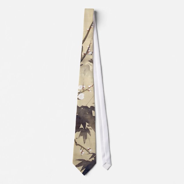 竹に鳥, 其一 Bird and Bamboo, Kiitsu, Japan Art Neck Tie (Front)