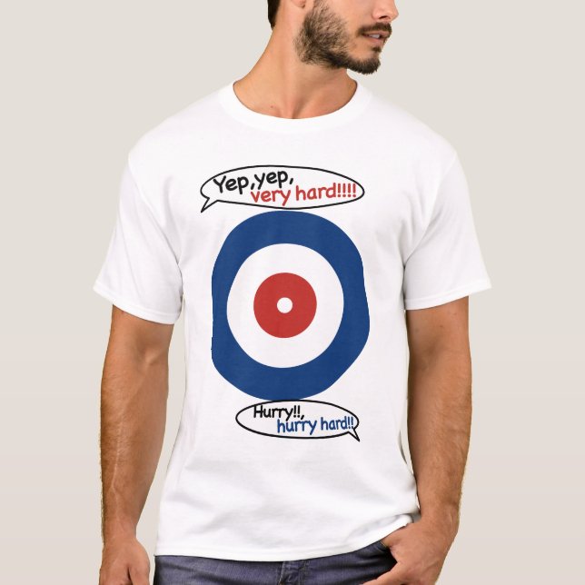 絶叫!!ロック風カーリング /  YEP,VERY HARD CURLING!! T-Shirt (Front)