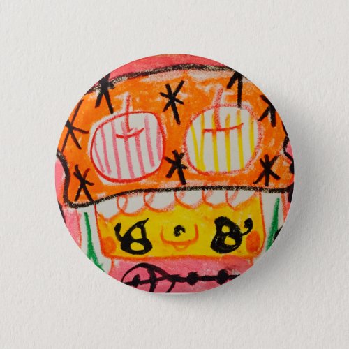 缶バッジ  りんご帽子の女の子 BUTTON