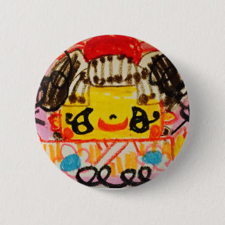 缶バッジ 着物の女の子 BUTTON