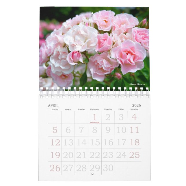 美しいバラのカレンダー CALENDAR (Apr 2026)