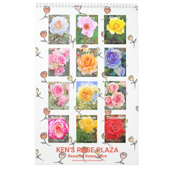 美しいバラのカレンダー CALENDAR (Back)