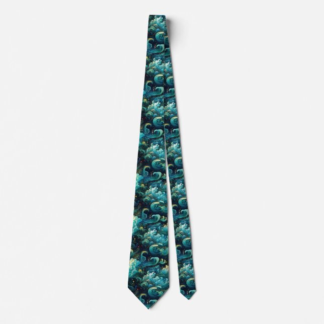 美しい和風の雲浮世絵 NECK TIE (Front)