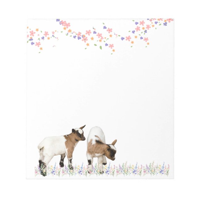 花とかわいい子ヤギのメモ♡ NOTEPAD (Front)