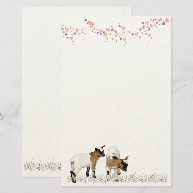 花とかわいい子ヤギ♡ STATIONERY (Front/Back)