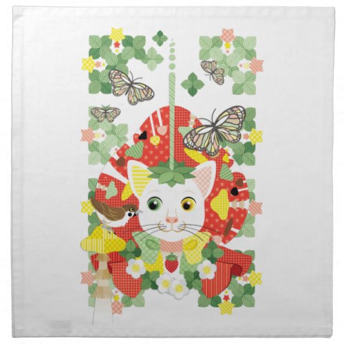 苺大福／Strawberry Daifuku Cloth Napkin