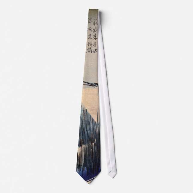 葦に白鷺, 広重 White heron and Reed, Hiroshige, Ukiyo-e Tie (Front)