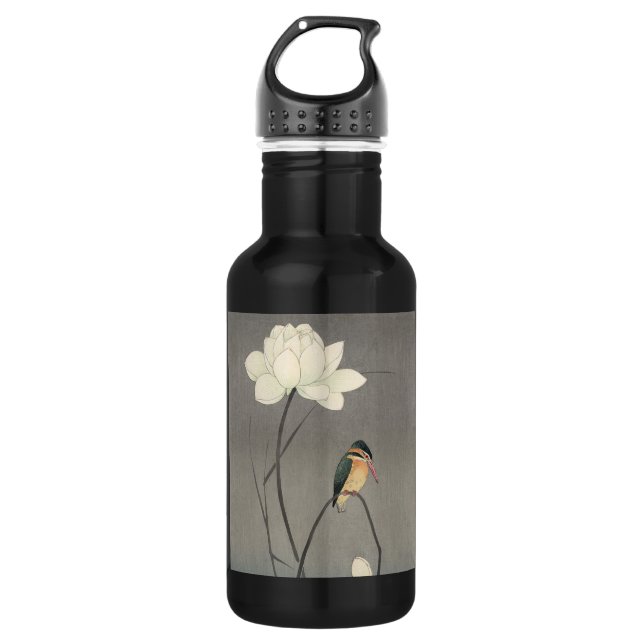 蓮にカワセミ, 古邨 Kingfisher on Lotus, Koson, Ukiyo-e Water Bottle (Front)