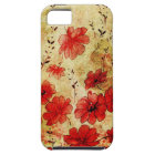 赤くグランジな花のiPhone 5