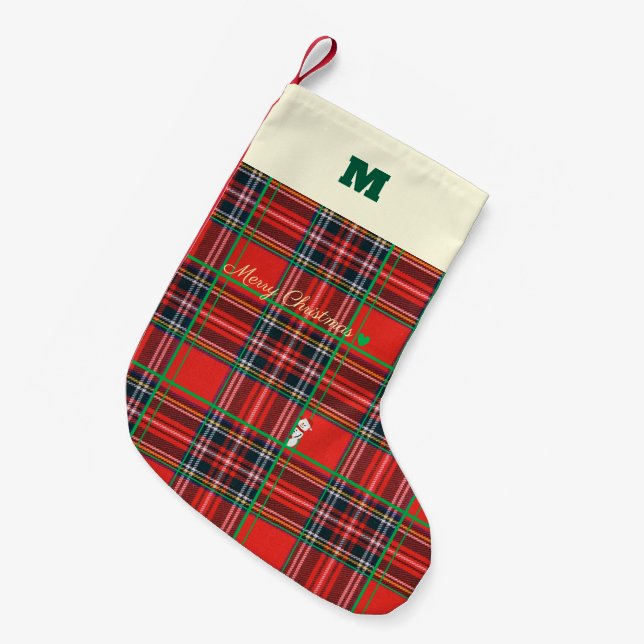 赤と緑 クリスマス チェック柄がかわいい♡ SMALL CHRISTMAS STOCKING (Front (Hanging))