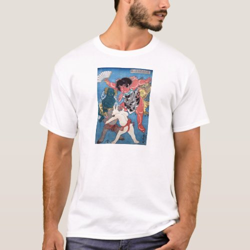 金太郎と動物国芳 Kintaro  Animals Kuniyoshi Ukiyo_e T_Shirt