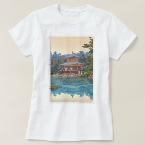 金閣寺 Kinkaku_ji Hiroshi Yoshida Woodcut T_Shirt