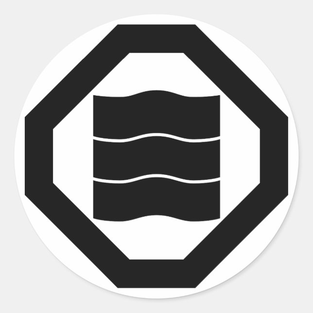 隅切り角に揺り三 CLASSIC ROUND STICKER (Front)