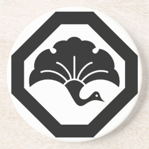 隅切り角に銀杏鶴 DRINK COASTER