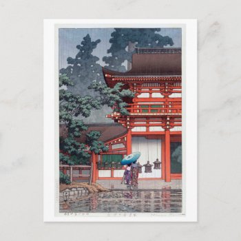 雨の春日大社  川瀬巴水 Kasuga Shrine In Nara  Hasui Kawase Postcard by ukiyoemuseum at Zazzle