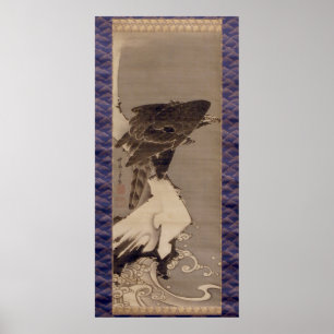 雪の中の鷲, 若冲 Eagle in The Snow, Jakuchu Poster