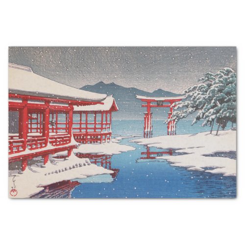 雪の宮島 Miyajima Shrine in Snow Hasui Kawase Tissue Paper