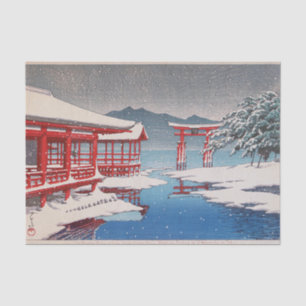 雪の宮島, Miyajima Shrine in Snow, Hasui Kawase Tissue Paper