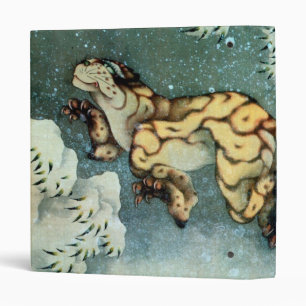 雪中虎図, 北斎 Tiger in the Snow, Hokusai 3 Ring Binder