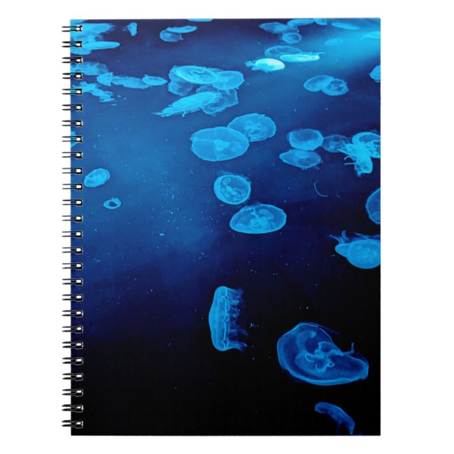 青いクラゲ フォトリングノートブック NOTEBOOK (Front)