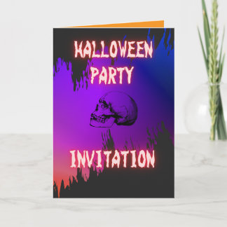 骸骨イラストのハロウィンパーティー用 INVITATION