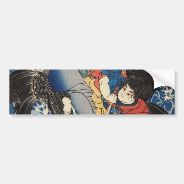 鬼若丸, 国芳, Oniwakamaru, Kuniyoshi, Ukiyo-e Bumper Sticker (Front)