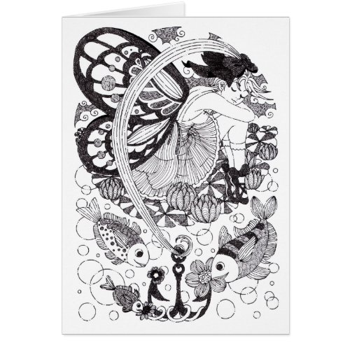 魚釣り少女（Girl fishing） Cards
